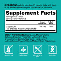 Thumbnail for Qunol Magnesium Glycinate 300mg, 100% Glycinate Chelated Magnesium Supplement, 150ct Tablets