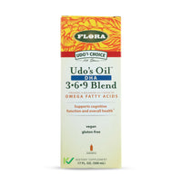 Thumbnail for Flora - Udo's Oil DHA 3-6-9 Blend - Vegetarian Eye & Brain Health Supplement - Omega-3 & Omega-6 - Contains Sunflower & Flax Seed Oil - Kosher & Organic - Keep Chilled - 17 fl. oz.
