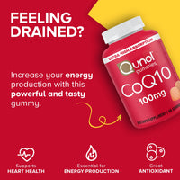 Thumbnail for Qunol CoQ10 Gummies, CoQ10 100mg, Delicious Gummy Supplements, Helps Support Heart Health, Vegan, Gluten Free, Ultra High Absorption, 2 Month Supply (60 Count, Pack of 2)