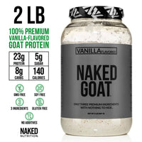 Thumbnail for NAKED Goat Vanilla Protein Powder - Pasture Fed Goat Whey Protein Powder from Small-Herd Dairies - Only 3 Ingredients - GMO Free, Soy Free - All Natural - 23 Grams of Protein - 25 Servings