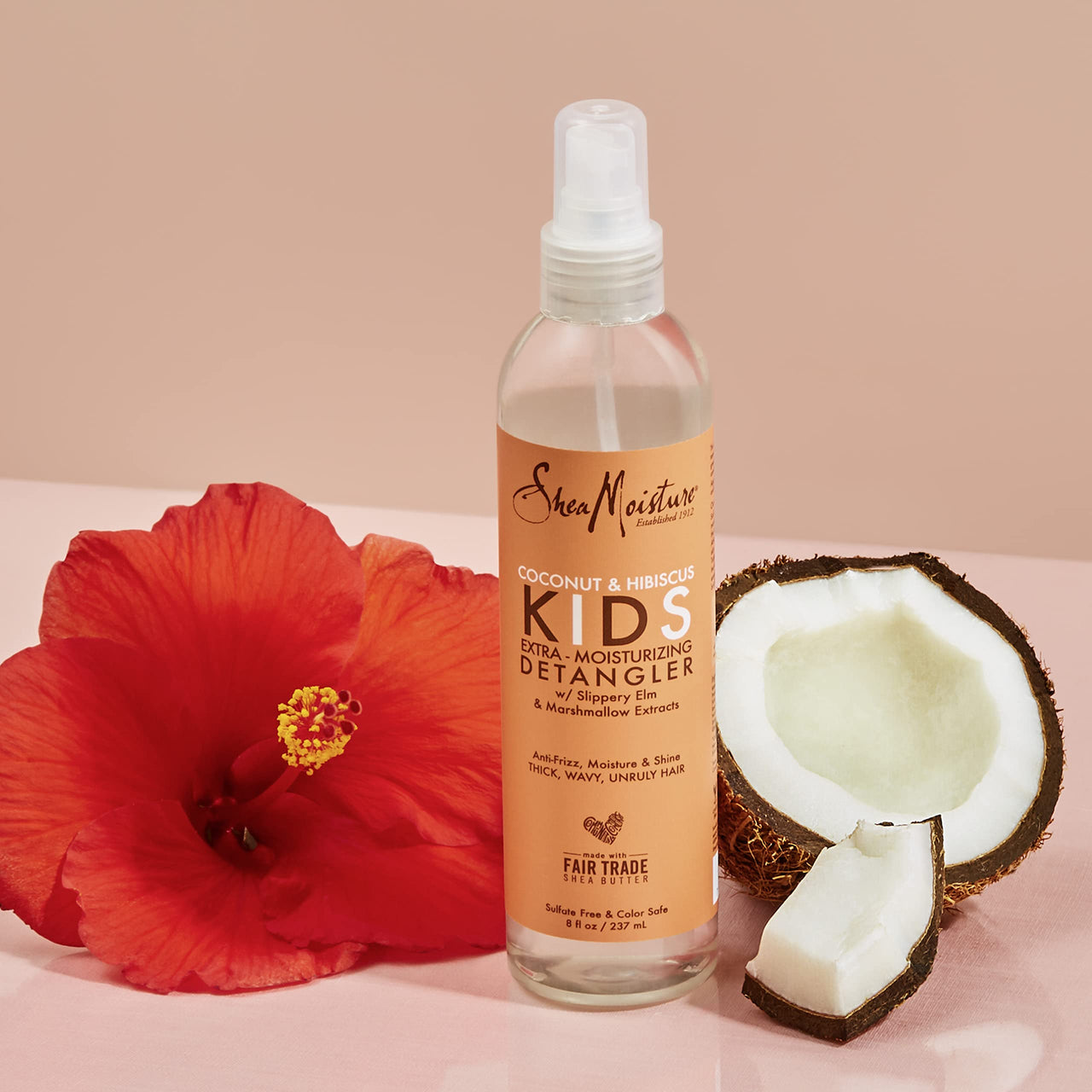 SheaMoisture Kids Detangler for Curly Hair, Extra Moisturizing Coconut & Hibiscus with Shea Butter, 8 oz