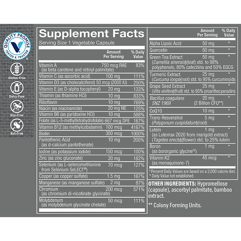 The Vitamin Shoppe MenaTMs 50+ Once Daily Multivitamin a Immune, Energy, Digestive, and Cardiovascular Support (60 Capsules)