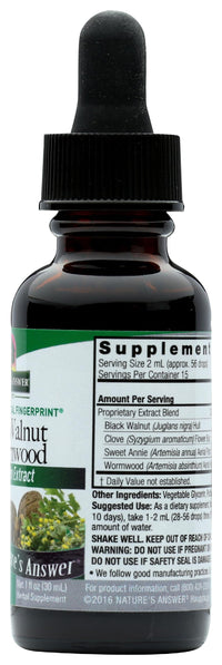 Thumbnail for Natures Answer Black Walnut and Wormwood 1 oz 30mL 200mg. Extract, Liquid,promotes digestion,Vegetable Glycerin And Purified Water