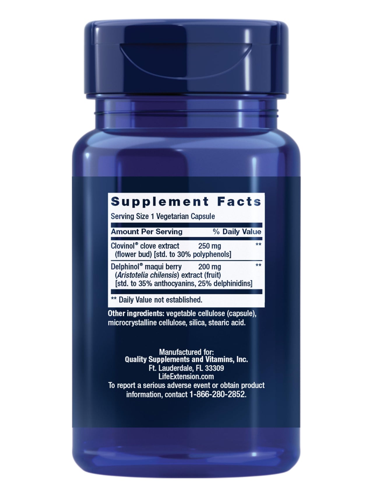 Life Extension Glycemic Guard™, Clove Extract, Maqui Berry (Aristotelia chilensis), Helps Maintain Already Healthy glycemic Balance, Vegetarian, Gluten-Free, 1-Daily, Non-GMO, 30 Capsules