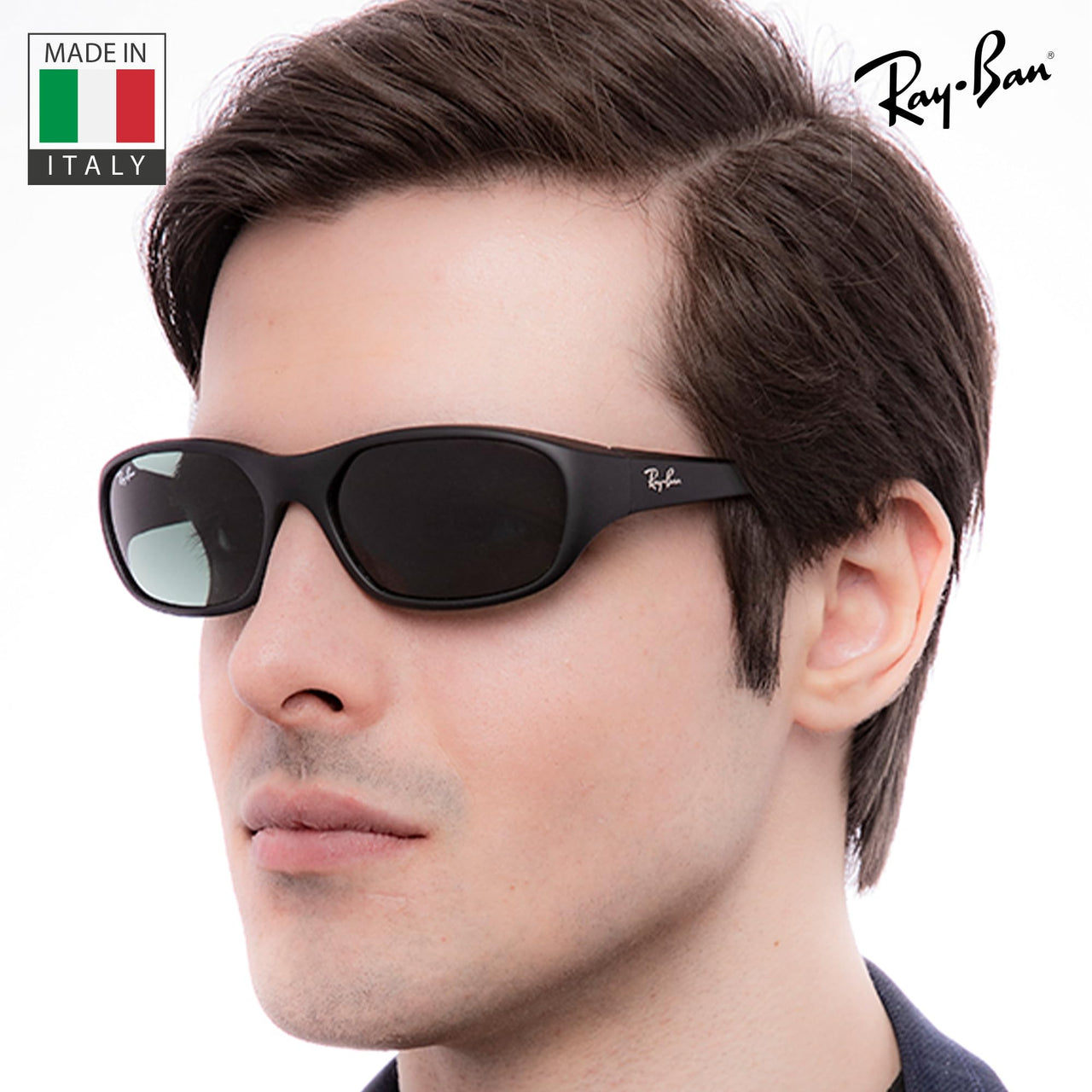 Ray-Ban RB2016 DADDY-O II Rectangle Sunglasses With Eyewear Kit Bundle - High Bridge Fit - Ideal Formal and Casual Wear Retro Sunglasses