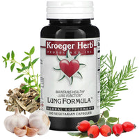 Thumbnail for Kroeger Herb, Lung Formula, Lung Support Supplement with Herbs, Respiratory and Immune Support, Lung Cleanse, Echinacea, Clear Lungs, Non-GMO, Gluten Free, No Preservatives-100 Capsules, Made in USA