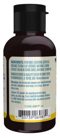 Thumbnail for NOW Foods, Better Stevia Liquid, Lemon Twist, Zero-Calorie Liquid Sweetener, Low Glycemic Impact, Certified Non-GMO, 2-Ounce