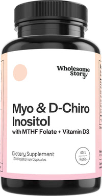 Thumbnail for Myo-Inositol & D-Chiro Inositol Capsules with MTHF, Folate, Vitamin D| Support for Ovarian Function, Hormone Balance, & Homocysteine Levels | Fertility Supplements for Women | 40:1 Ratio