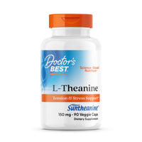 Thumbnail for Doctor's Best L-Theanine Contains Suntheanine, Helps Reduce Stress & Sleep, Non-GMO, Gluten Free, Vegan, 150 mg (DRB-00197), 90 Count