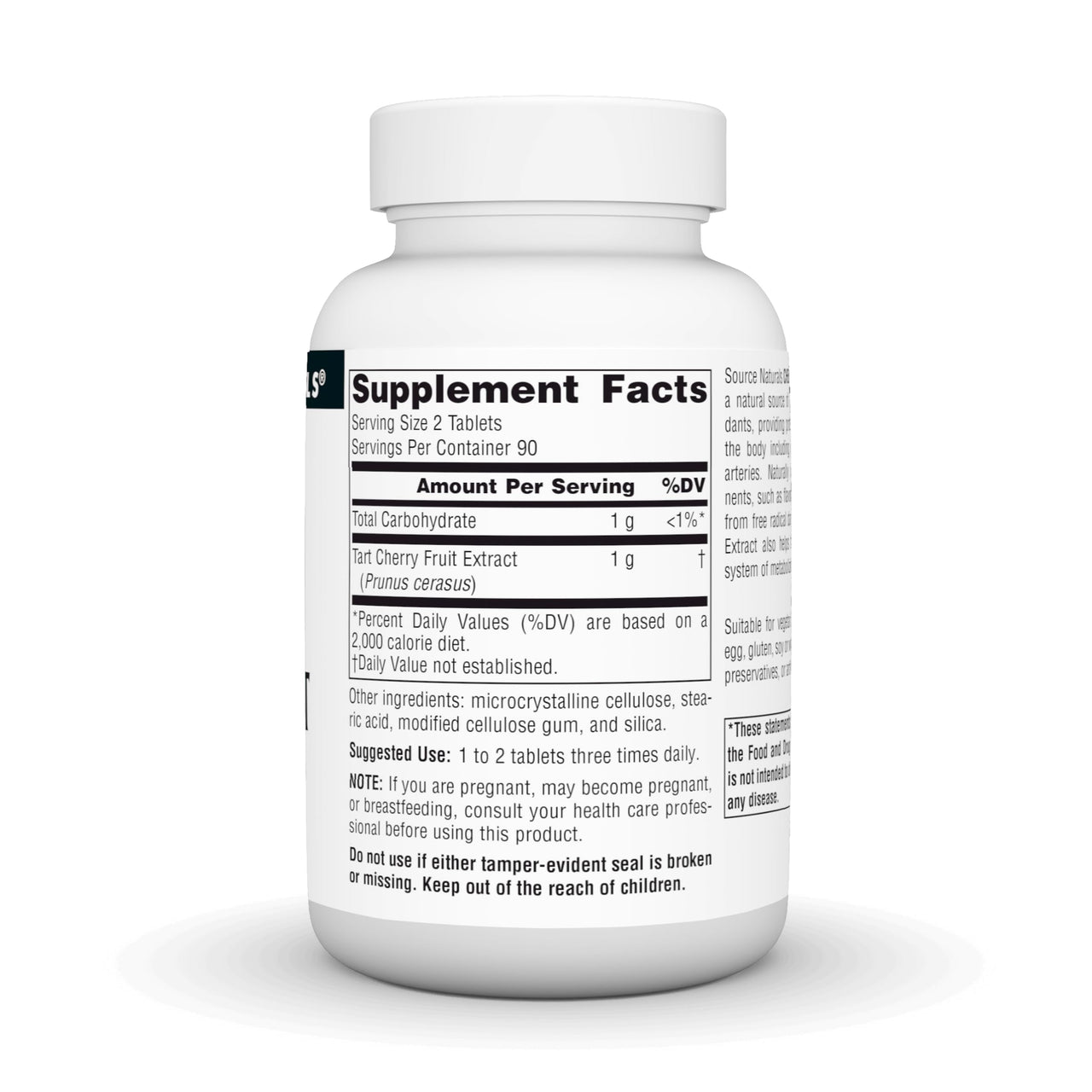 Source Naturals Cherry Fruit Extract, Dietary Supplement - 500 mg - 180 Vegetarian Tablets