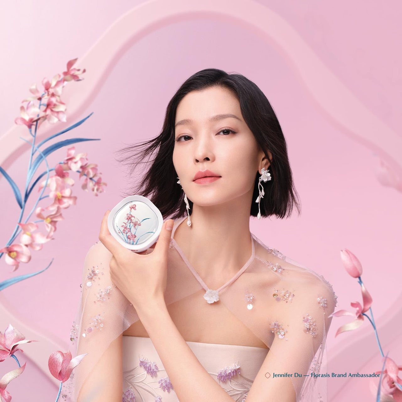 FLORASIS Flawless Jade Breathable Longwear Cushion Foundation (Ode to Embroidery) (N25 Rippling Lotus, 1 Count)