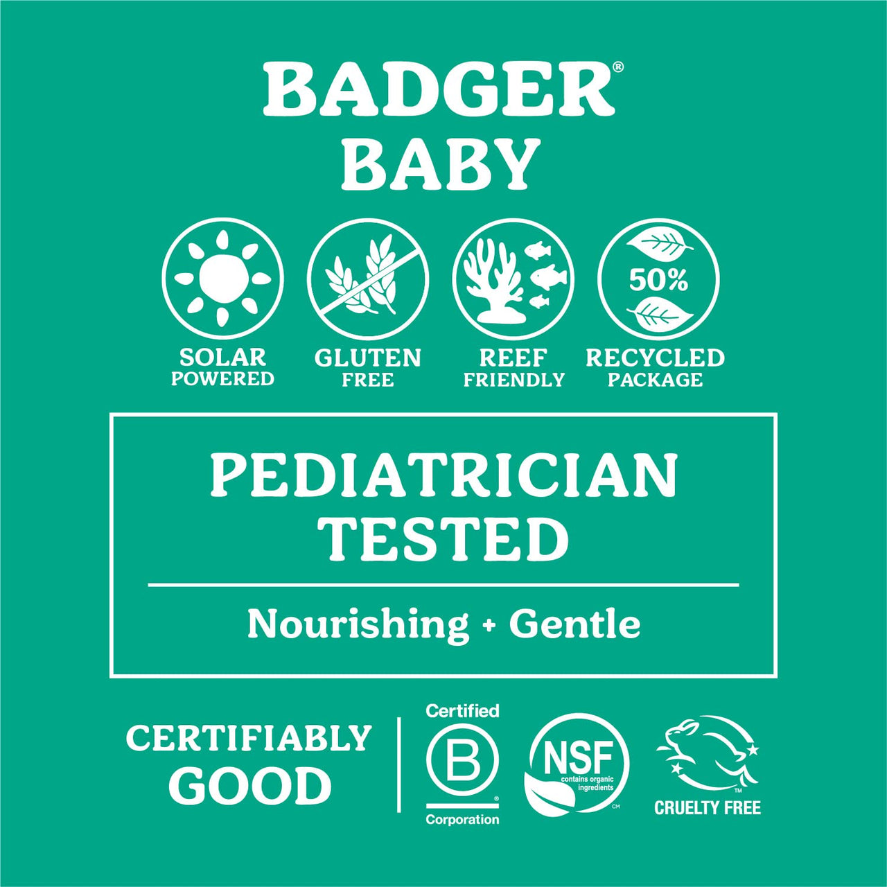 Badger Mineral Baby Sunscreen Cream SPF 40, 98% Organic Toddler Sunscreen with Zinc Oxide, Broad Spectrum, Reef Safe, Water Resistant, Pediatrician Tested Baby Sunblock for Sensitive Skin, 2.9 fl oz