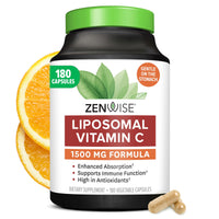 Thumbnail for Zenwise Health Enhanced Absorption Liposomal Vitamin C Supplement - 1500mg Liposomal VIT C for Immune Support, Antioxidant & Natural Energy Boost - Organic & Gluten Free - Unflavored, 180 Capsules