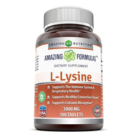 Thumbnail for Amazing Formulas L-Lysine 1000 Mg Amino Acid Supplement | Tablets | Non-GM0 | Gluten-Free | Made in USA (1 Pack | 180 Count)