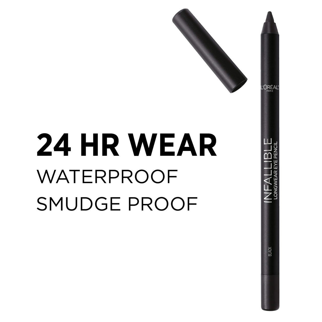 L'Oreal Paris Makeup Infallible Pro-Last Pencil Eyeliner, Waterproof and Smudge-Resistant, Glides on Easily to Create any Look, Brown, 0.042 oz.