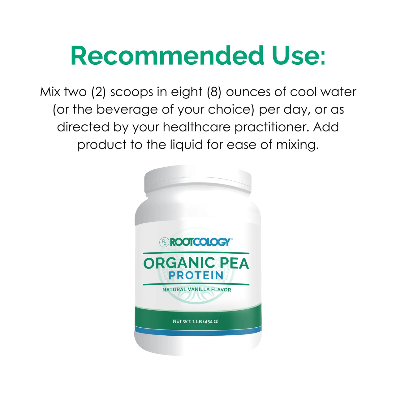 Rootcology by Dr. Izabella Wentz | Organic Pea Protein | USDA Certified Organic Pea Protein with 20g Plant Protein per Serving | Natural Vanilla Flavor | 454g / 15 Servings
