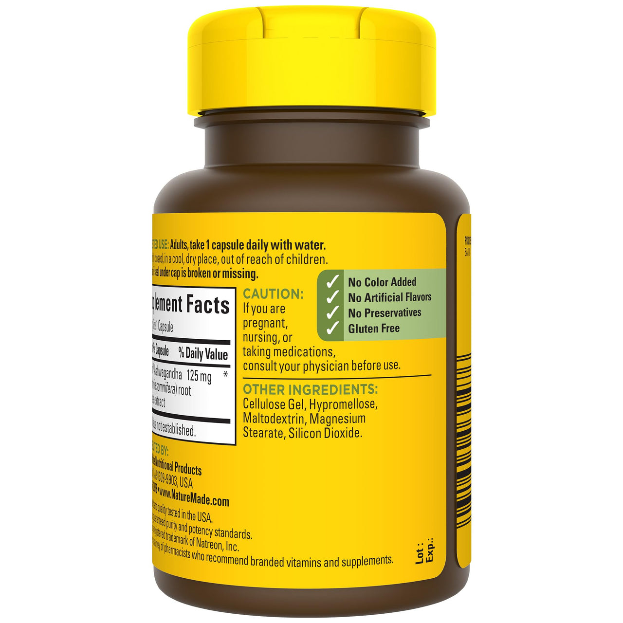 Nature Made Ashwagandha Capsules 125mg for Stress Support, Ashwagandha Supplements, 60 Capsules, 60 Day Supply
