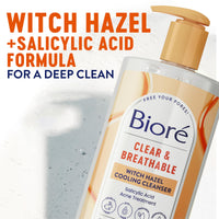 Thumbnail for Biore Clear & Breathable Cooling Cleanser with Witch Hazel, Acne Treatment for Face, Face Scrub for Oily Skin, Salicylic Acid Cleanser, 6.77 Oz