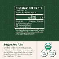 Thumbnail for Global Healing - Organic Vitamin B12 5000 MCG Sublingual Liquid - Methylcobalamin, Hydroxo Blend & More - Methylated Drops for Adults - Vegan, Non-GMO, VIT B12, Vitamins Supplement (2 Oz)