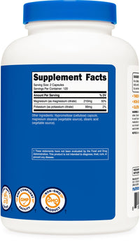 Thumbnail for Nutricost Potassium (99 mg) Magnesium (210 mg) Citrates, 240 Capsules - Non-GMO, Gluten Free