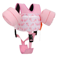 Thumbnail for MoKo Toddler Swim Vest for Kids, Swim Arm Floaties 15-30 lbs Cartoon Swimming Water Wings with Crotch Strap, Pool Float Vests Sleeves Shoulder Straps Arm Band for Children, Pink Whale
