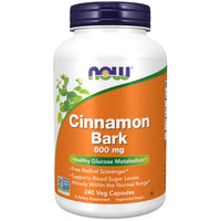 Thumbnail for NOW Foods Supplements, Cinnamon Bark 600 mg, Non-GMO Project Verified, Healthy Glucose Metabolism*, 240 Veg Capsules