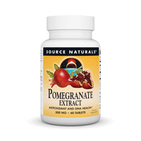 Thumbnail for Source Naturals Pomegranate Extract 500mg Complete Whole Fruit Ellagic Acid Antioxidant & Added Fiber - 60 Tablets