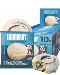 Thumbnail for Legendary Foods Cinnamon Roll 22g Protein Bars – Gluten-Free, Low Carb Meal Option – Sweet Zero Sugar Snack, Keto-Friendly – 10-Pack High Protein Pre- or Post-Workout Nutrition Bars