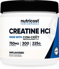 Thumbnail for Nutricost Creatine HCl Powder (8 OZ) - Made with CON-CRET Creatine, 300 Servings