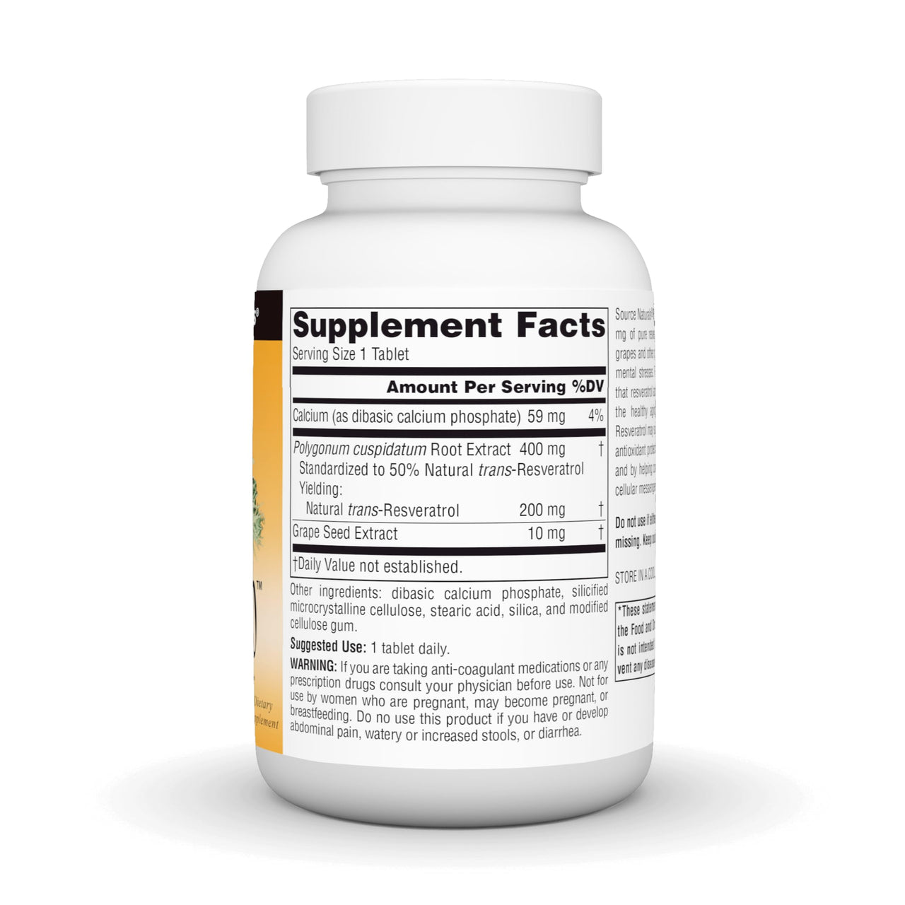 Source Naturals Resveratrol 200 for Healthy Aging*, 200 mg - 120 Tablets
