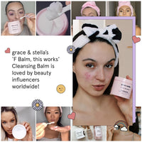 Thumbnail for grace & stella Makeup Remover Cleansing Balm - Hydrating Facial Cleanser with Vitamin E for Soft, Nourished Skin - Melt Stubborn Waterproof Make Up, Mascara, Eye Liner - Vegan Skincare (102g/ 4.3 oz)
