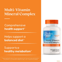 Thumbnail for Doctor's Best Multi-Vitamin Mineral Complex - Daily Vegan Multivitamin for Women & Men, Vitamins A, C, D3, E, K2, Riboflavin, & Niacin, Health Support Supplement for Adults, Non-GMO - 90 Veg Capsules