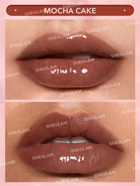 Thumbnail for SHEGLAM Glaze Daze Lip Gloss Shiny Tinted Lip Gloss High Gloss Finish Plumping Lip Care Nourishing Not Easy to Fade Liquid Lip Cosmetics-Mocha Cake