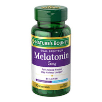 Thumbnail for Nature’s Bounty Melatonin 5mg Dual Spectrum, 100% Drug Free Sleep Supplement, Quick Release and Extended Release, Promotes Relaxation and Sleep Health, 60 Bi-Layer Tablets