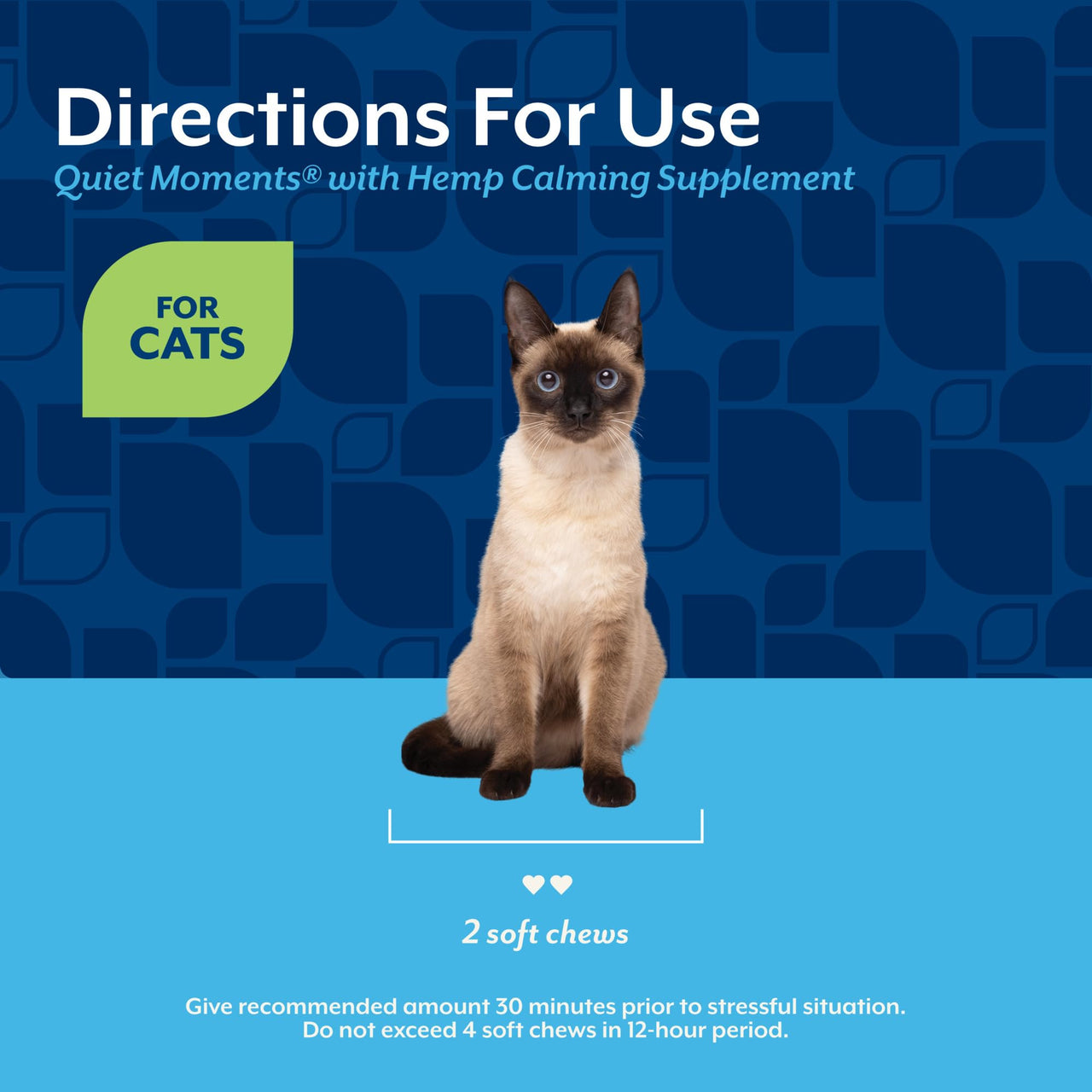NaturVet Hemp Quiet Moments Plus Hemp Seed for Cats, 60 ct Soft Chews, Made in USA