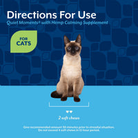 Thumbnail for NaturVet Hemp Quiet Moments Plus Hemp Seed for Cats, 60 ct Soft Chews, Made in USA