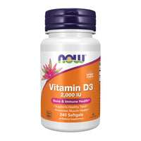Thumbnail for NOW Foods Supplements, Vitamin D-3 2,000 IU, High Potency, Structural Support*, 240 Softgels