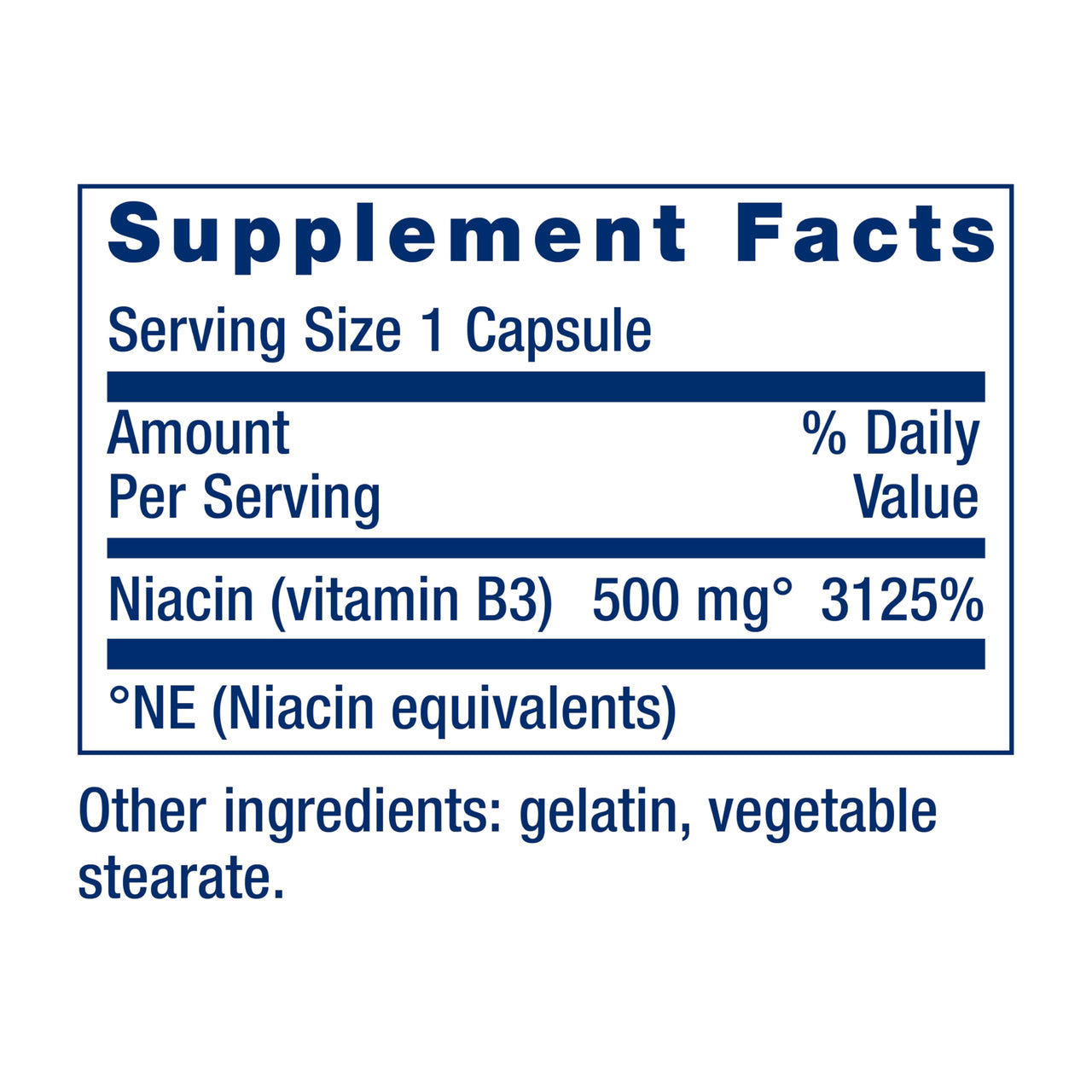 Life Extension Vitamin B3 Niacin, Heart Health, Cholesterol & Energy Support, Gluten-Free, Non-GMO, 100 Capsules