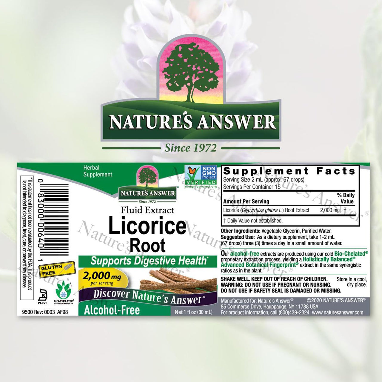 Nature's Answer Licorice Root | Herbal Supplement | Supports Digestive Health | Non-GMO & Kosher | Alcohol-Free, Gluten-Free & Vegan 1oz