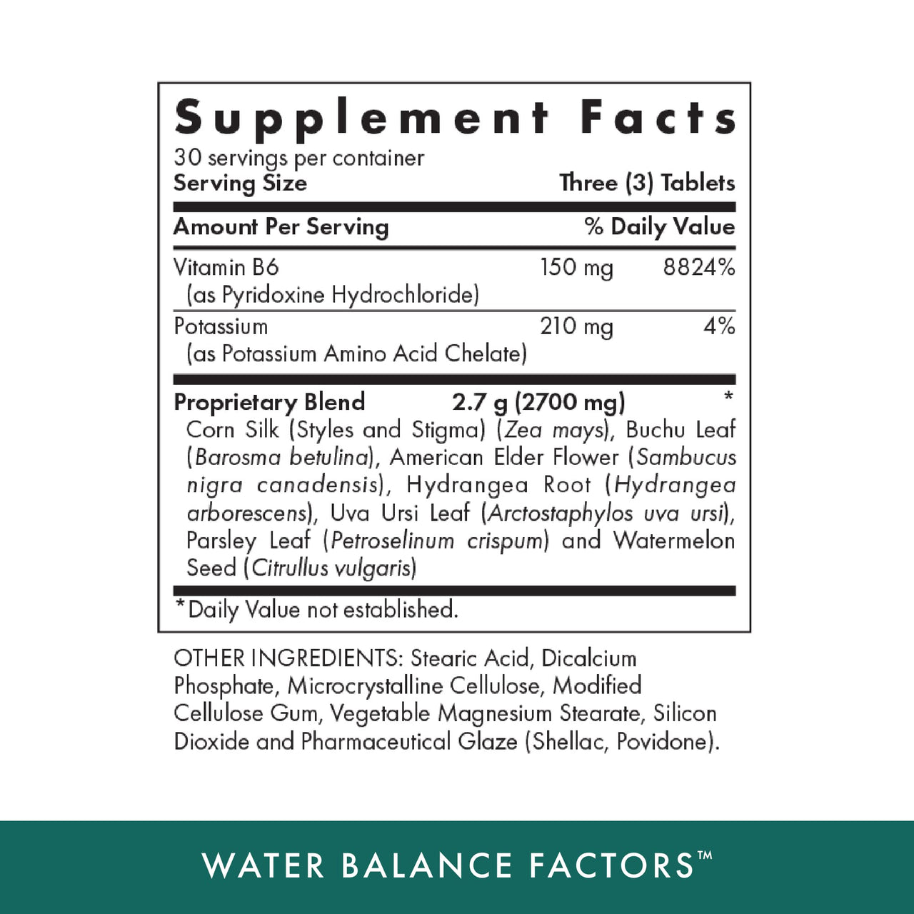 Michael's Health Naturopathic Programs Water Balance Factors - 90 Vegetarian Tablets - Helps Balance Fluid Levels - With Potassium & Vitamin B6 - Gluten Free, Kosher - 30 Servings