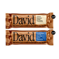Thumbnail for David Bronze High Protein Bars - Cookie Dough Caramel Chocolate Crunch & S'mores Chocolate Crunch Flavored Bar - 0g of Sugar, Low Carb, Gluten Free - 20g of Protein, 150 Calories - On-The-Go Snack, Pack of 8