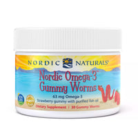 Thumbnail for Nordic Naturals Nordic Omega-3 Gummy Worms, Strawberry - 30 Gummy Worms - 63 mg Total Omega-3s with EPA & DHA - - 30 Servings
