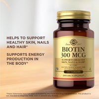 Thumbnail for Solgar Biotin 300 mcg - 100 Tablets - Supports Healthy Skin, Nails & Hair - Non-GMO, Vegan, Gluten Free, Dairy Free, Kosherl - 100 Servings