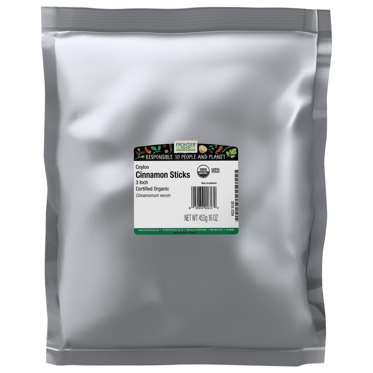 Frontier Co-op Organic Ceylon Cinnamon Sticks 3" 1lb - Bulk Cinnamon Sticks for Crafts, Drinks, Holiday Recipes, Cinnamon Powder and More