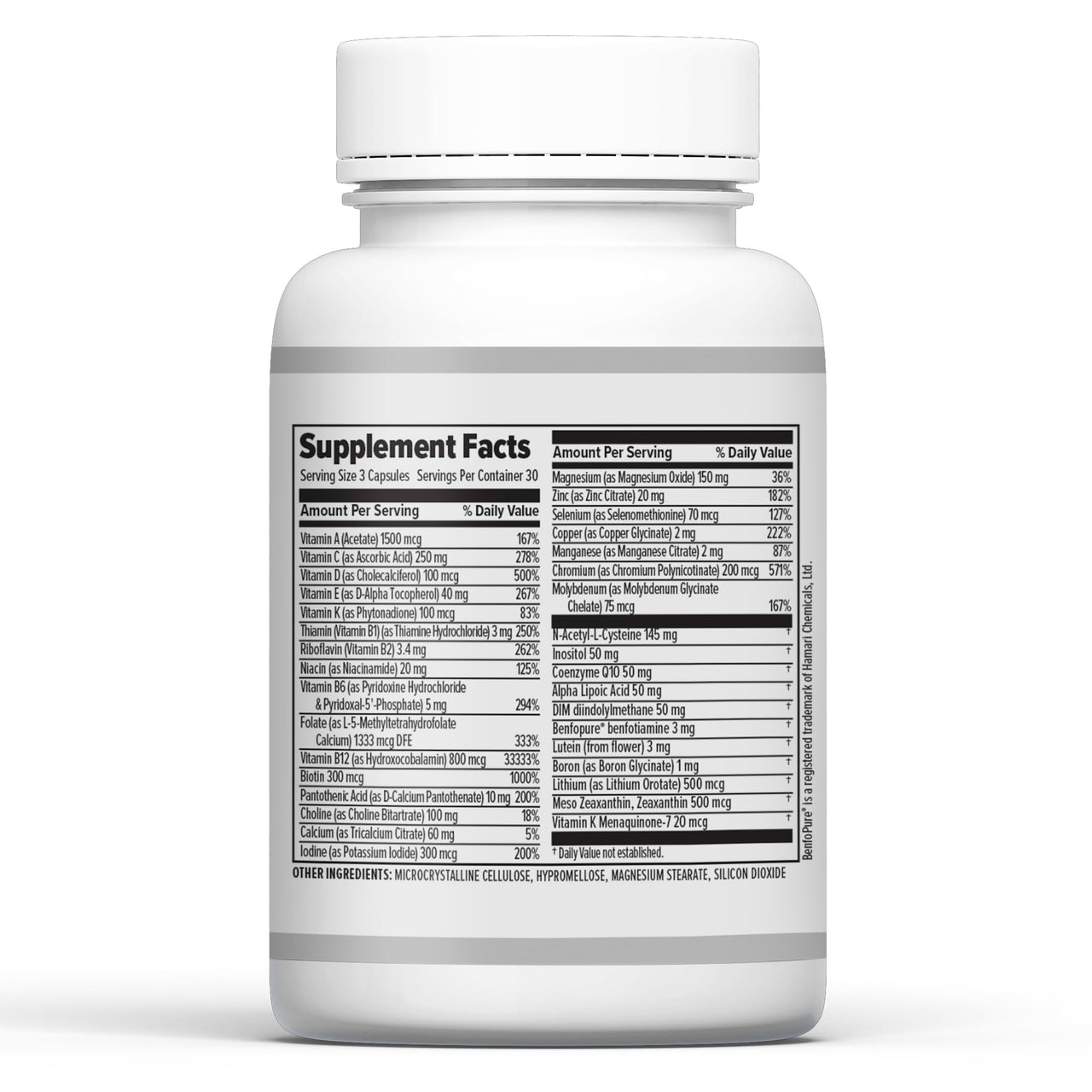 10X Health Optimize Methylated Multivitamin for Men - 90 Capsules, 34 in 1 Formula with 800 mcg of Vitamin B12, 5-MTHF, NAC - Methyl B Complex