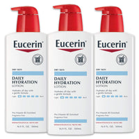 Thumbnail for Eucerin Daily Hydration Body Lotion, Unscented Body Lotion for Sensitive Dry Skin, Holiday Gifts for Self Care, 16.9 Fl Oz Pump Bottles, Pack of 3