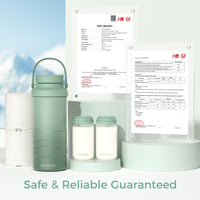 Thumbnail for Momcozy 22oz Portable Breast Milk Cooler for Outdoor, Life Saver with 360° Total Cooling for 24 Hours, Larger Capacity Travel Breastmilk Chiller with 2pcs Baby Bottles for Breastmilk Storage, Green
