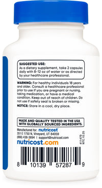 Thumbnail for Nutricost Berberine HCl 1200mg , 60 Vegetarian Capsules - Gluten Free & Non-GMO