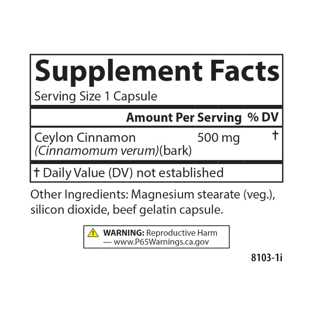 Carlson - Ceylon Cinnamon, Cinnamon Supplements, 500 mg, Cinnamon Extract Pills, Ceylon Cinnamon Capsules, 90 Capsules.