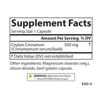 Thumbnail for Carlson - Ceylon Cinnamon, Cinnamon Supplements, 500 mg, Cinnamon Extract Pills, Ceylon Cinnamon Capsules, 180 capsules